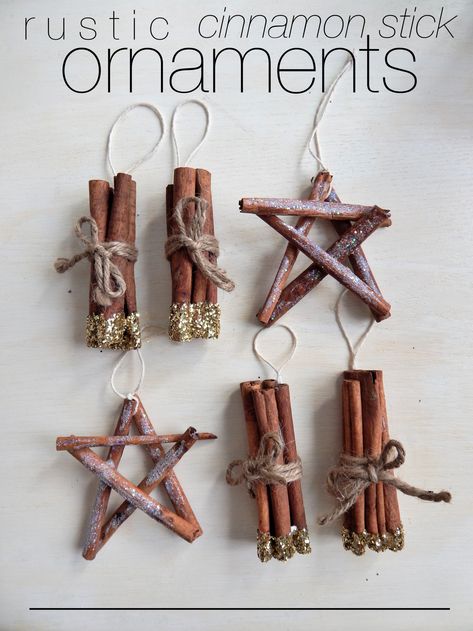 DIY Rustic Cinnamon Stick Ornaments – Consider the Peel Cinnamon Stick Ornaments, Cinnamon Sticks Ornaments, Stick Ornaments, Cinnamon Sticks Christmas, Yule Crafts, Diy Snowman Ornaments, Stick Diy, Ornaments Ideas, Rustic Christmas Ornaments