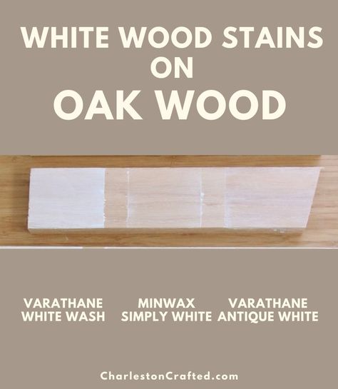 Whitewash Stained Wood, White Wood Stain, White Wash Stain, Black Wood Stain, Diy Wood Stain, White Oak Kitchen, Staining Furniture, White Washed Oak, Minwax Stain