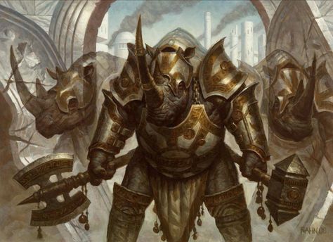 'Mirror-Sigil Sergeant' by Chris Rahn. Chris Rahn, Animal Warrior, Magic The Gathering Cards, Fantasy Races, Fantasy Monster, Fantasy Armor, Fantasy Warrior, 판타지 아트, Creature Concept