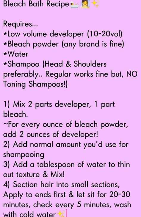 Bleach Wash Hair, Bleach Bath Hair, Cosmetology Tips, Toning Bleached Hair, Diy Hair Toner, Brad Mondo, Bleach Bath, Blonde Hair Tips, Hair Lightening