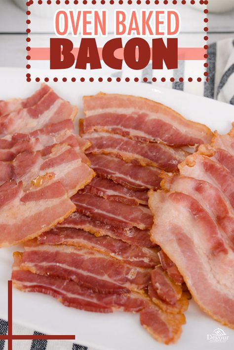 Baked Bacon In The Oven, Bake Bacon, Oven Baked Bacon, Fast Snack, Sides Recipes, Bacon In The Oven, Favorite Breakfast Recipes, Breakfast Meals, Baked Bacon