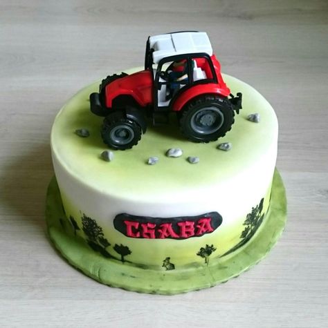 Tractor cake by AndyCake Tractor Cakes, Tractor Cake, Cake Photos, Photo Cake, Puddings, Cake Designs, Daily Inspiration, Tractor, Cake Decorating