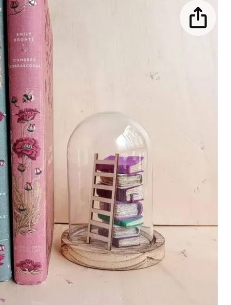 Miniature Bookcase, Enchanted Library, Book Home Decor, Miniature Library, 3d Miniature, Mini Library, Glass Book, Miniature Book, Emily Bronte