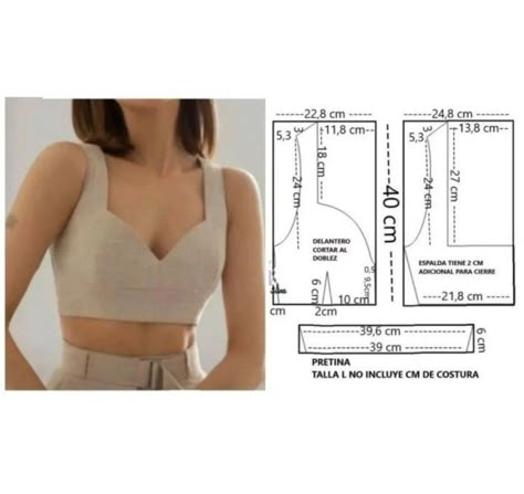 Diy Clothes Patterns, Bra Sewing Pattern, Clothing Pattern Design, Easy Diy Clothes, Corset Sewing Pattern, Upcycle Clothes Diy, Sewing Clothes Women, Fashion Design Patterns, Sewing Tutorials Clothes