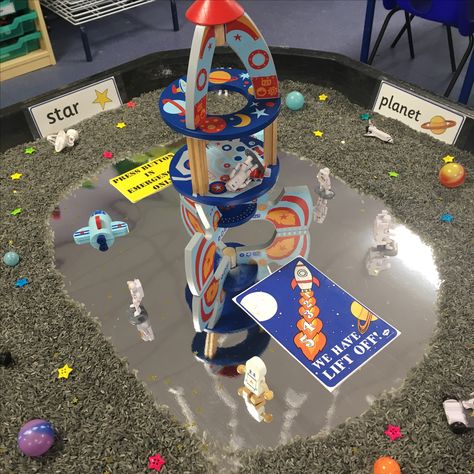 EYFS small world - space rocket Space Small World Eyfs, Space Small World, Space Eyfs, Space Theme Preschool, Moon Activities, Space Preschool, Space Crafts For Kids, Space Classroom, Early Years Classroom