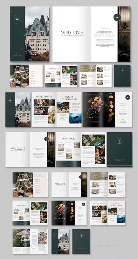 Hotel Brochure Template, Print Templates | GraphicRiver Hotel Catalog Design, Coffee Book Layout, Flyer Design Corporate, Hotel Brochure Design Layout, Hotel Brochure Design, Design Layout Magazine, Hotel Magazine, Brochure Layout Design, Travel Magazine Layout