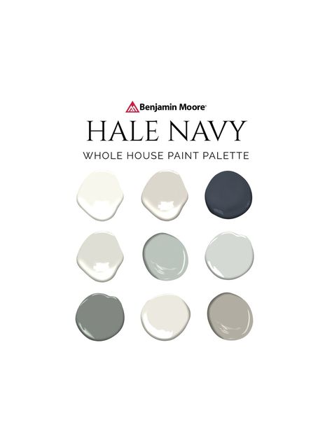 Hale Navy Palette, Hale Navy Front Door, Navy Paint Palette, Hale Navy Bathroom, Hale Navy Cabinets, Hale Navy Paint, Benjamin Moore Hale Navy, Navy Front Door, Navy Kitchen Cabinets