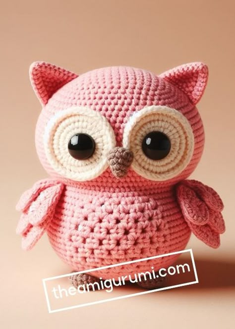 Amigurumi Free Pattern Owl, Free Crochet Owl Patterns Amigurumi, Crochet Hedwig Pattern Free, Amigurumi Owl Pattern, Crocheted Owls Free Patterns, Owl Free Crochet Pattern, Pink Amigurumi Free Pattern, Crochet Owl Pattern Free Amigurumi, Free Crochet Owl Patterns