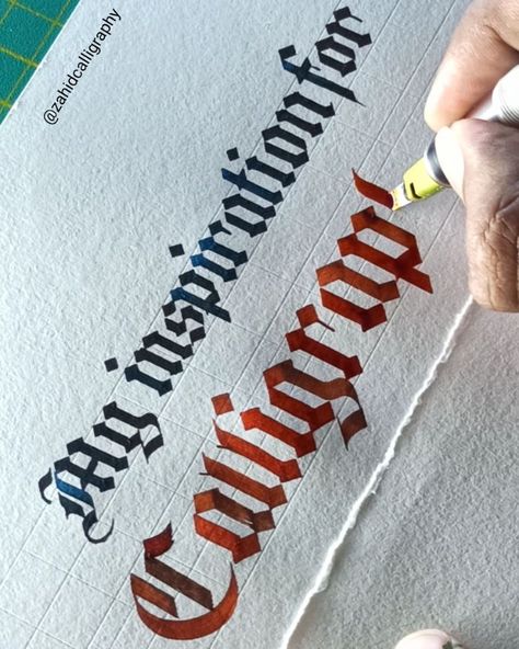 Zahid Akram on Instagram: “My inspiration for Calligraphy is............? Mention you Calligraphy inspiration 👆 Script :-Gothic calligraphy Material used :-…” Arabic Calligraphy Ayisha, Ayesha Calligraphy, Calligraphy English, Ayathulkurshi Calligraphy, Va Kalaknakum Azwaja Calligraphy, Calligraphy Gothic, Gothic Calligraphy, Calligraphy Inspiration, Calligraphy Letters