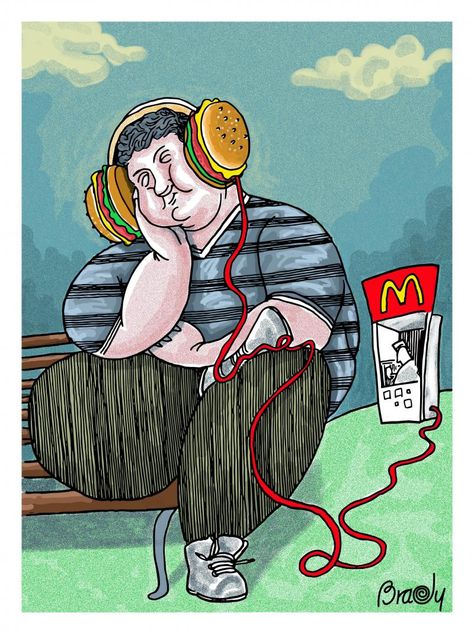 Cartoon about obesity Burger Vector, 2023 Motivation, Motivational Pics, Future Society, Unhealthy Lifestyle, Poster Music, Lifestyle Illustration, Deep Art, Comics Characters