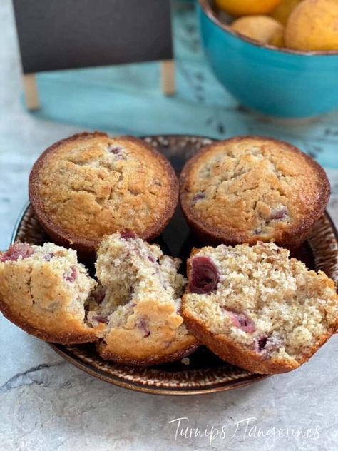 Cherry Oatmeal Jumbo Muffins Cherry Oatmeal Muffins, Morello Cherries, Oatmeal Muffin, Cherry Oatmeal, Quick Oatmeal, Oatmeal Muffin Recipes, Cherry Clafoutis, Jumbo Muffins, Sugar Cookie Icing