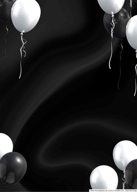 Nice Tips to Host a Memorable Black & White Birthday Bash with FREE Invitations Planning a remarkable birthday celebration that revolves around a fancy black and white theme? You're in for a treat! Hosting a party that captures the essence of sophistication while keeping it warm ... Birthday Invitation Card Template Blank, Black And White Invitations Birthday, Black Birthday Invitations, Bday Background, Black White Birthday, All Black Party, Birthday Party Template, Black And White Balloons, 90th Birthday Invitations