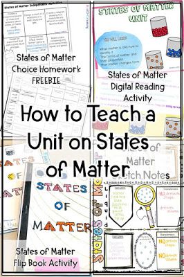 How to Teach a Unit on States of Matter - Teaching Muse States Of Matter Activities 2nd Grade, States Of Matter Activities, Phases Of Matter, Science Matter, Matter Lessons, Matter Unit, Matter Activities, Third Grade Science, Properties Of Matter