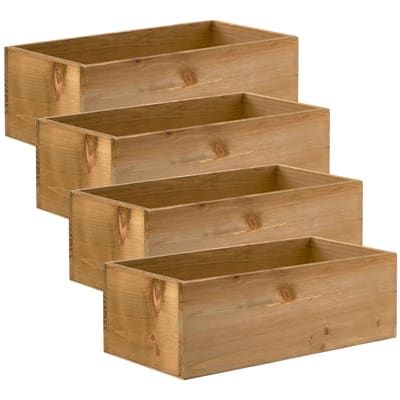 4 Pack: 12" Wood Pallet Bin by Make Market® | Michaels Boxes For Storage, Wood Bin, Wooden Crate Boxes, Christmas Ornament Storage, Home Decor Boxes, Bamboo Box, Small Wooden Boxes, Wood Planter Box, Office Furniture Accessories