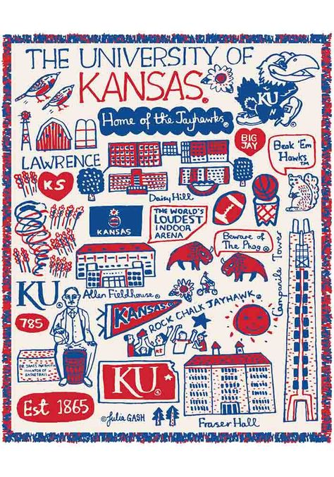 Saddle Stitch Booklet, Rock Chalk Jayhawk, Rock Chalk, Lawrence Ks, Illustrated Art, Tapestry Blanket, University Of Kansas, Kansas Jayhawks, Custom Buttons