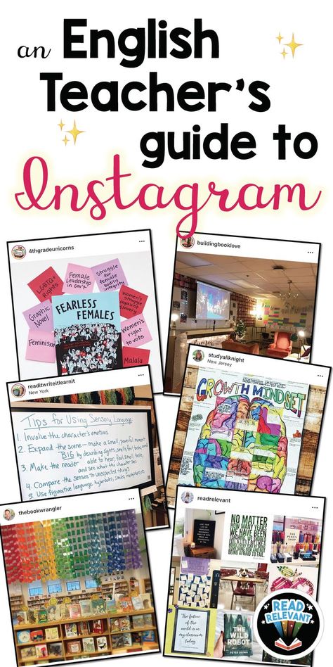 Instagram is an excellent place for English teachers to share ideas and connect! Read this blog post to learn about my favorite teachers to follow. Teacher Instagram Ideas, Teacher Instagram, Teaching High School English, My Favourite Teacher, English Teachers, High School Ela, Ela Teacher, First Year Teachers, English Teaching