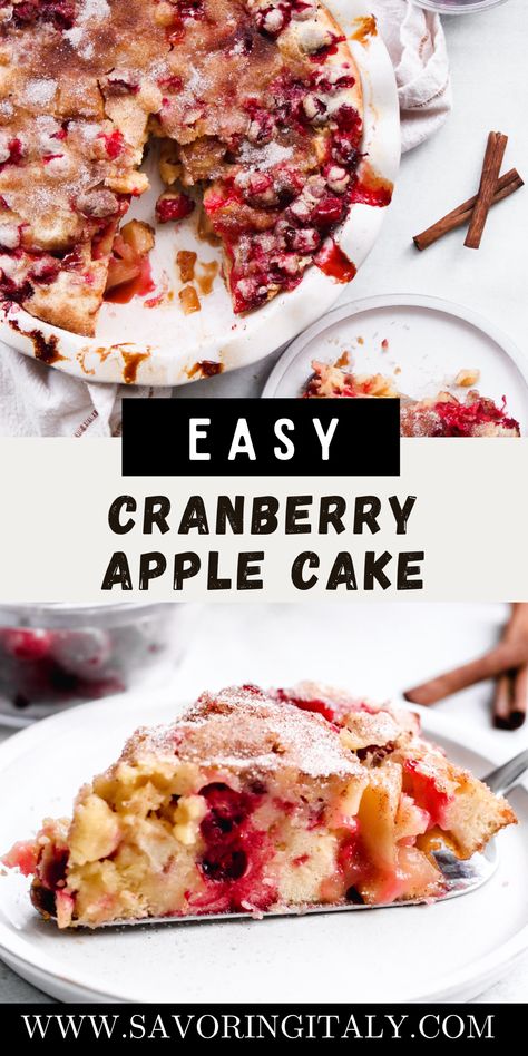 Cranberry Apple Upside Down Cake, Apple And Cranberry Recipes, Easy Apple Pie With Store Bought Crust, Pumpkin Cranberry Cake, Apple Cranberry Cake Recipe, Apple Cranberry Cake, Cranberry Baking Recipes, Apple Coffee Cake Recipes, Cranberry Apple Recipes