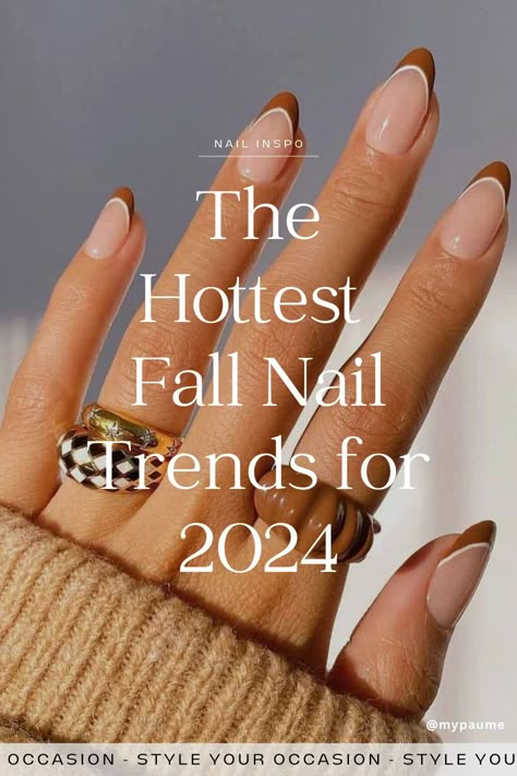 Fall 2024 Nail Trends. Searching for trendy fall nail ideas for 2024? Look no further! Explore the latest fall nail design trends we're loving right now. From chic and simple designs to the best fall nail colors and art, and brown nail inspo, we've got all the inspiration you need for pretty nails this autumn. Fall Nails Designs 2024, Simple Art Nails, Short Autumn Nails 2024 Trends, Nail For Brown Skin, Nail Autumn Design, Fall Tip Nails, Nail Autumn 2024, Autumn Nails Ideas 2024, Nails Autumn 2024 Trends