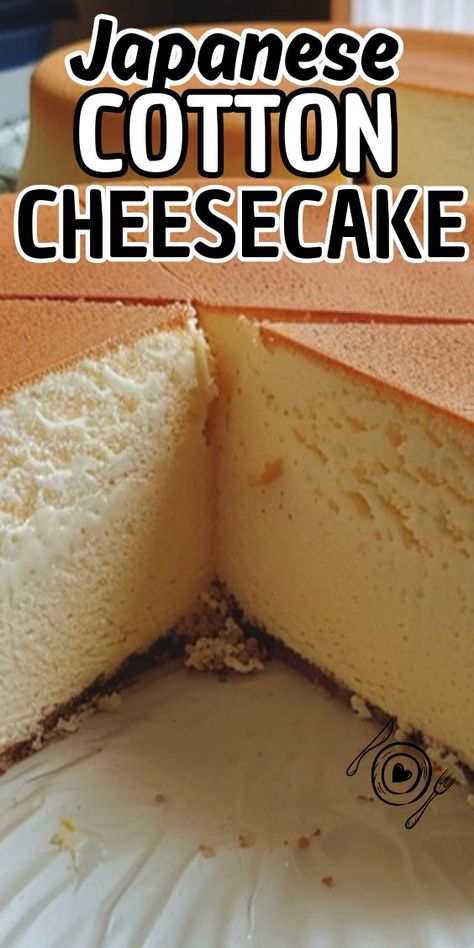 Japanese Cotton Cheesecake Japanese Fluffy Cheesecake Recipe, Keto Japanese Cheesecake, Keto Japanese Cake, Japanese Dessert Recipes Easy, Japanese Cotton Cake, Japanese Cheesecake Recipe Easy, Japanese Souffle Cheesecake, Pound Cake Cheesecake, Japanese Recipes Dessert