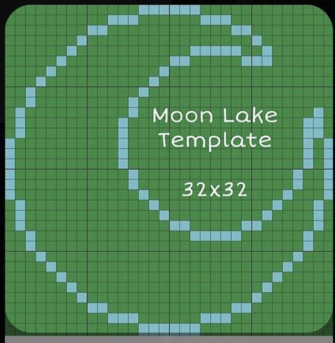 Heart Lake Template Minecraft, Moon Minecraft Template, Cresent Moon Minecraft Build, Minecraft Lilypad, Minecraft Crescent Moon Template, Moon Portal Minecraft, Acnh Minecraft Design, Foggy Lake Minecraft, Sun And Moon Minecraft House