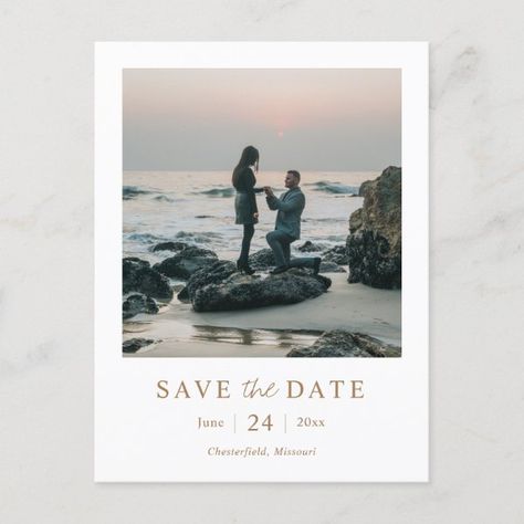 Engagement Announcement Cards, Engagement Themes, Postcard Wedding Invitation, Old Hollywood Wedding, Polaroid Photo, Hollywood Wedding, Photo Save The Date, Cards Invitation, Minimalist Wedding Invitations