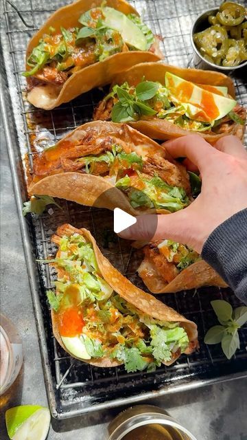 Tieghan Gerard on Instagram: "Grilled Buffalo Ranch Chicken Tacos. Chicken grilled with buffalo sauce, stuffed into hard shells, topped with cheese, and grilled until melty - crunchy on the outside + spicy, saucy, and cheesy inside! So fun for summer!!  2 pounds boneless chicken tenders or small thighs 2 teaspoons seasoned salt ½ teaspoon chipotle chili powder 1 cup buffalo sauce 12 hard shell tacos 2 cups shredded Mexican cheese blend 4 cups shredded lettuce cilantro, green onion, and avocado, for serving  Ranch ½ cup sour cream or plain Greek yogurt ½ cup mayo ½ cup buttermilk 1 tablespoon dried parsley 2 teaspoons dried dill 1 teaspoon garlic powder 1 teaspoon onion powder ⅖ cup pickled jalapeños 1 teaspoon salt 2 tablespoons chopped fresh chives  https://www.halfbakedharvest.com/grille Mini Chicken Tacos, Ranch Chicken Tacos, Mexican Cheese Blend, Chicken Ranch Tacos, Tacos Chicken, Buffalo Ranch Chicken, Hard Shell Tacos, Buffalo Chicken Tacos, Tieghan Gerard