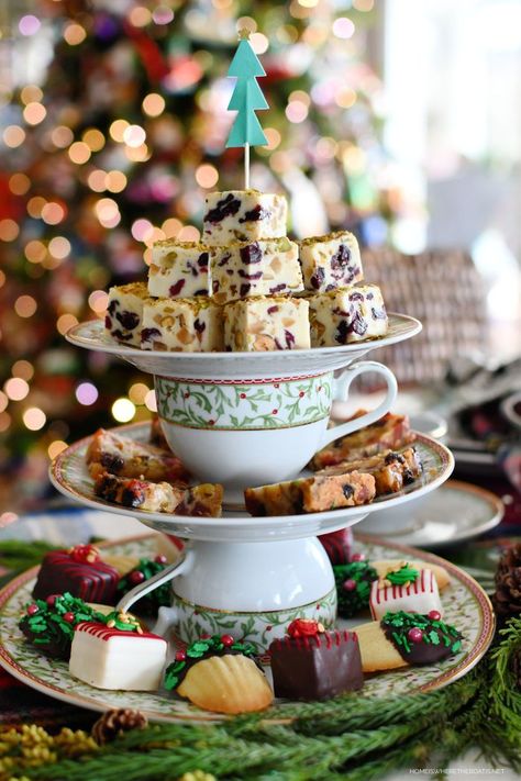 Christmas Tea Decor, Christmas Tea Decorations, Christmas Tea Tablescapes, Christmas Tea Party Decorations, Christmas Tea Party Table Settings, Nutcracker Tea Party Ideas, Christmas Tea Ideas, Tea Tray Ideas, Christmas Tea Party Food