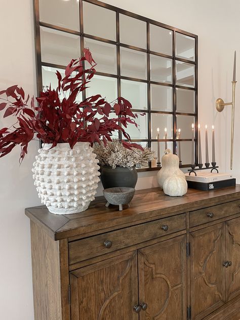 Dried Burgundy Eucalyptus Bundle curated on LTK Mirror Over Buffet Dining Room, Modern Dining Room Buffet, Burgundy Eucalyptus, Eucalyptus Bundle, Spanish Furniture, Dining Room Buffet, Apartment Living Room Design, Buffet Table, Poplar Wood