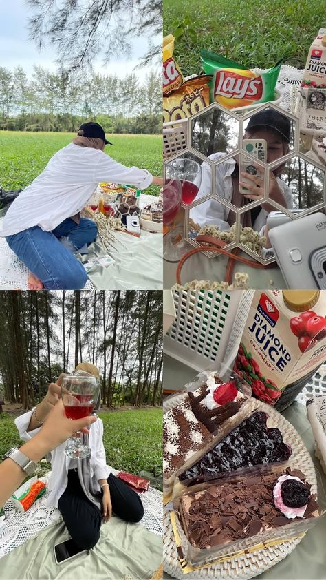 Picnic Layout Ideas, Outfit Piknik, Piknik Aesthetic, Prewedding Outdoor, Picnic Inspiration, Fotografi Vintage, Life Routines, Picnic Time, Hijabi Outfits Casual