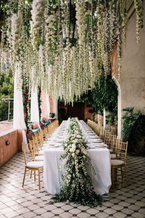 Positano Wedding, San Giacomo, Cottage Wedding, Wedding Reception Ideas, Ethereal Wedding, Wedding Reception Inspiration, Reception Flowers, Theme Color, Long Table