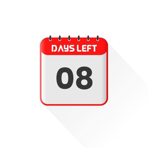 Countdown icon 8 Days Left for sales promotion. Promotional sales banner 8 days left to go 8 Days To Go Countdown, Days To Go Countdown, 8 Days Left, Alphabet Code, Sales Promotion, Day Left, Sale Banner, Sale Promotion, Days Left