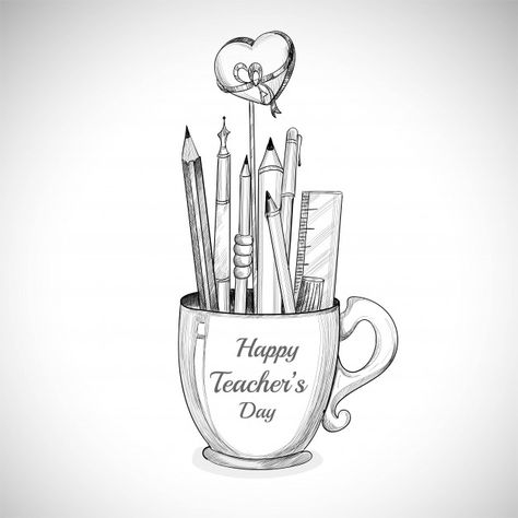 Teachers Day Pictures, Teachers Day Card Design, Teachers Day Drawing, Drawing Ideas Pencil, Teachers Day Special, Teacher Aesthetic, Teachers Day Card, Teachers Day Gifts, Happy Teachers Day