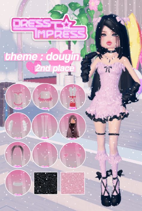 Dti Outfits Non Vip Theme Douyin, Cutecore Dti Outfit, Dti Spring Outfit Theme, Douyin Style Outfits, Dri Codes, Dti Theme Kawaii, Dti Theme Douyin, Dti School Trip Ideas, Themed Outfits Dti