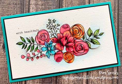 Simon Says Stamp Sketched Flowers Cards, Sketched Flowers, Flowers Cards, Clean Crafts, Going Postal, Flowers Card, Liquid Watercolor, How To Start Yoga, Floral Card