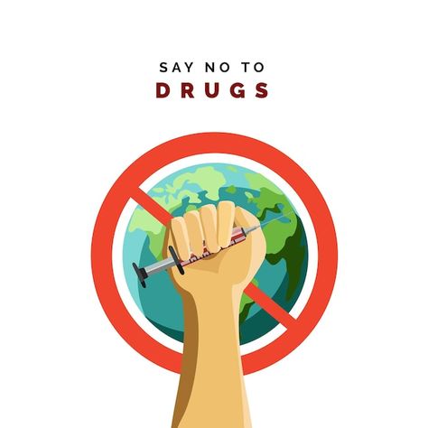 Illustration say no to drugs Premium Vec... | Premium Vector #Freepik #vector #refuse #no-hand #addiction #reject Media Communication, Free Vector Illustration, Premium Vector, Google Images, Health Care, Vector Free, Vector Illustration