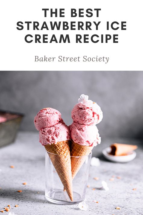 Learn how to make homemade strawberry ice cream with an ice cream maker. You can easily make this recipe in under 30 minutes. #icecreamrecipes #strawberryrecipes Homemade Strawberry Ice Cream No Machine, Frozen Strawberry Ice Cream, Berry Ice Cream, Homemade Strawberry Ice Cream, Strawberry Ice Cream Recipe, French Tart, Gluten Free Ice Cream, Easy Ice Cream Recipe, Delicious Ice Cream