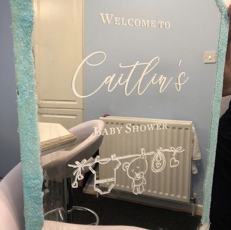 Another great image from a customer using our diy decal service 💜 welcome baby shower sign on their own mirror Welcome Baby Shower Sign, Mirror Decals, Shower Mirror, Baby Shower Sign, Mirror Sign, Shower Sign, Baby Shower Welcome Sign, Acrylic Mirror, Baby Shower Signs