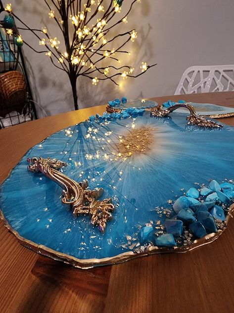 ResinAbleCreation - Etsy Resin Serving Tray, Burst Bubble, Ashburn Virginia, Crystal Coasters, Resin Geode, Epoxy Resin Art, Mould Design, Artificial Stone, Real Stone