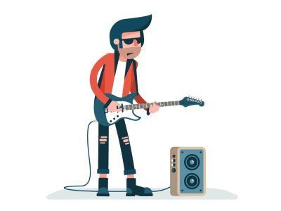 Solo Guitar Player by Andrey Gorshkov on Dribbble Guitar Animation, Campaign Branding, Watercolor Music, Loading Animation, 2d Character Animation, Funny Guitar, Guitar Practice, Character Animation, Best Meditation