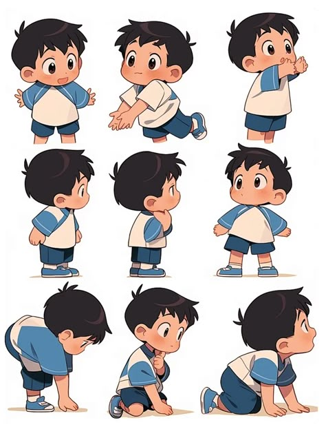 Chibi Art Style Reference Poses, Chibi Expressions, Character Expressions, Children's Book Characters, Illustration Art Kids, Chara Design, Chibi Style, Animation Sketches, Book Illustration Art