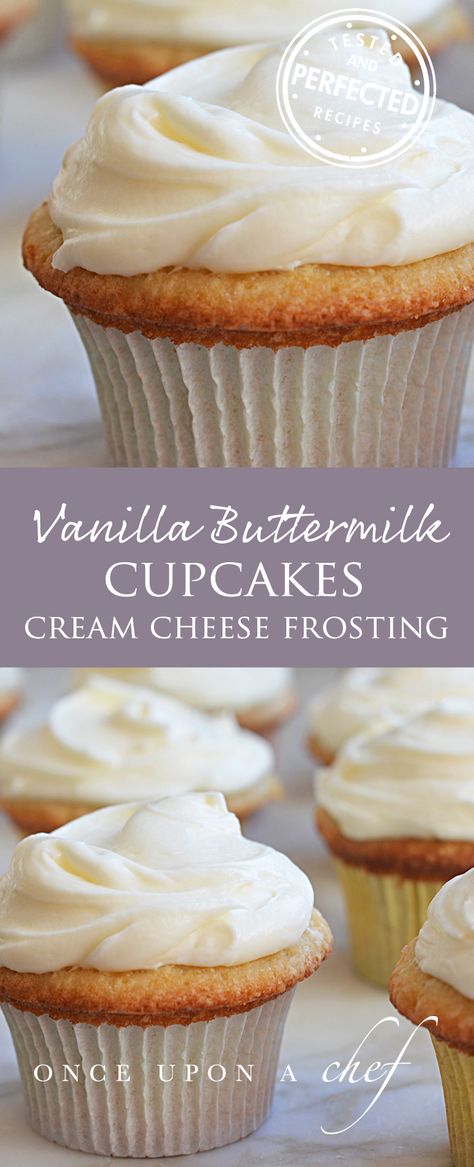 Buttermilk Cupcakes, Cupcakes Vanilla, Cupcake Cream, Cupcakes With Cream Cheese Frosting, Cream Cupcakes, Cake Vanilla, Cupcake Frosting, With Cream Cheese Frosting, Dessert Bar