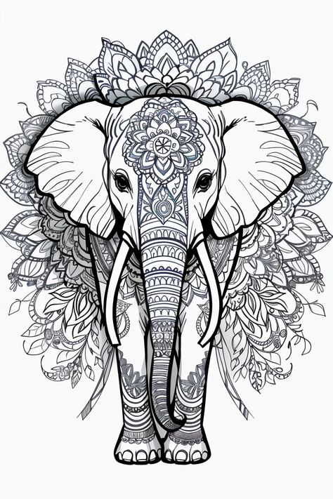 This title is similar to the first one, but it focuses on the elephants' natural environment. This could be appealing to people who are interested in conservation or environmentalism. Elephant Goddess, Zentangle Elephant, Mandala Elephant Tattoo, Quilling Images, Mandala Elephant, Forearm Sleeve Tattoos, Art Basics, Elephant Tattoo, Elephant Art