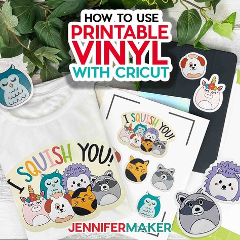 Printable Vinyl Cricut, Cricut Plush Animals, Jennifer Maker Cricut Tutorials, Printable Iron On Vinyl, Cricut Tricks, Cricut Materials, Cricket Maker, Diy Baby Gate, Cricut Stickers