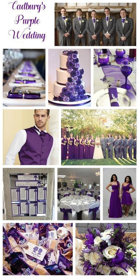 Gray Wedding Centerpieces, Wedding Dresses For Bridesmaids, Cadbury Purple Wedding, Purple Flower Girls, Purple And Silver Wedding, Purple Flower Girl Dress, Wedding Flower Guide, Purple Wedding Cakes, Purple Wedding Theme