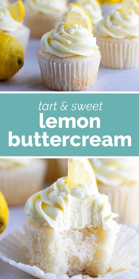 Creamy, tart, and creamy, this Lemon Buttercream Frosting is perfect for lemon lovers. It is perfect for topping cupcakes or frosting layer cake. Lemon Cake Frosting, Lemon Frosting Recipes, Lemon Icing Recipe, Lemon Buttercream Icing, Lemon Buttercream Frosting, Frosting Recipes Easy, Lemon Frosting, Cake Frosting Recipe, Lemon Icing