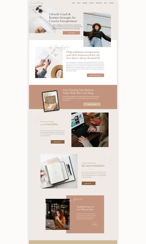 Website Planning Template, Coaching Website Template, Website Layout Inspiration, Feminine Website Design, Wix Design, Feminine Website, Website Planning, Coaching Website, Wix Website Templates