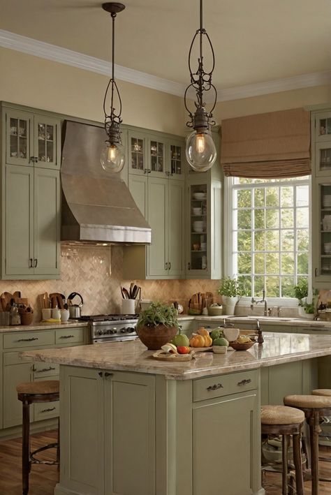 neutral color kitchen design, modern kitchen design, kitchen remodeling ideas, best kitchen cabinets Neutral Kitchen Colors Schemes, Neutral Kitchen Colors, Farmhouse Chic Kitchen, Coastal Palette, Light Oak Floors, Kitchen Gray, Green Kitchen Decor, Light Gray Cabinets, Paint Trends