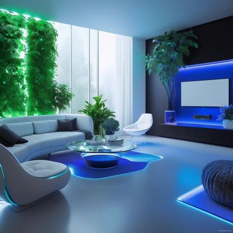 Did you like it ? A futuristic living room blending sleek minimalist elegance #futuristicinterior #livingroomdesign #livingroominspiration Futuristic Interior Design Living Rooms, Futuristic Home Interior Living Rooms, Futuristic Living Room Ideas, Futuristic Luxury Apartment, Futuristic Living Room Concept Art, Futuristic Living Room, Nature Room, Futuristic Interior, Do You Like It