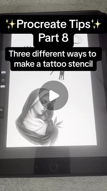 ReyerArt on Instagram: "Procreate tips & tricks Part 8 Three Different Ways to make a Tattoo Stencil #procreate #procreatetutorial #procreatetips #tattoo #tattootips #tattooartist #drawing #digitalart" Procreate Tattoo Tips, How To Draw Tattoos On Procreate, Procreate Drawing Tattoo, Tattoo Design Procreate, Procreate Tattoo Design Tutorial, How To Make A Tattoo Stencil, Procreate Stencils, Procreate Tattoo Design, How To Do Tattoos