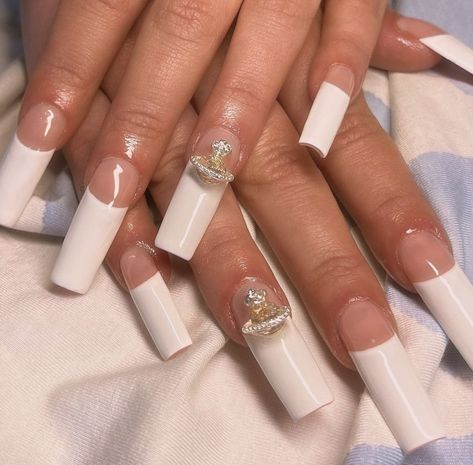 Y2k Nails Acrylic Long White, Euphoria Nails, Long Nail Designs, Diy Acrylic Nails, Punk Nails, Nails Now, Nail Design Inspiration, Colored Acrylic Nails, Classy Acrylic Nails